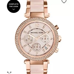 Michael Kors Gold Chronograph Watch with Crystal Accents